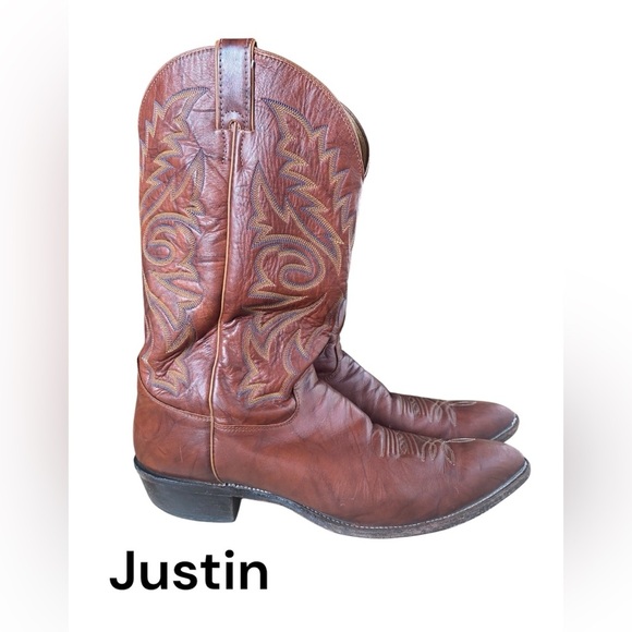 Justin Boots Other - JUSTIN Western Cowboy Marble Brown Leather Boots Style # 1562 SZ 13D